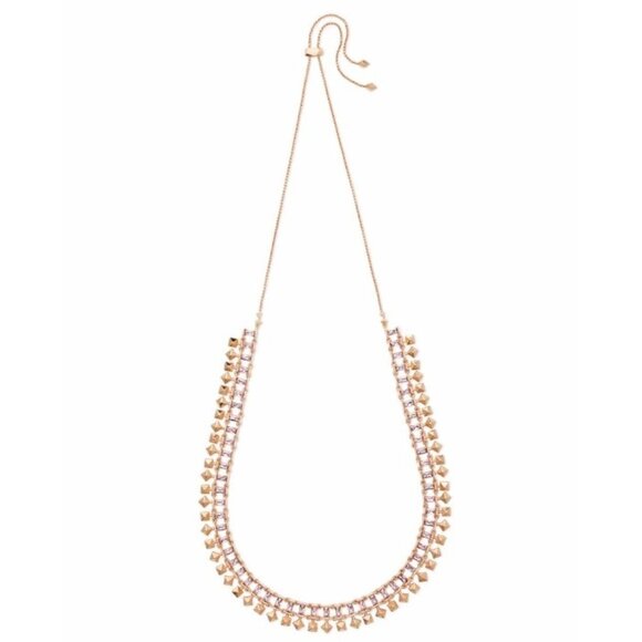 💕KENDRA SCOTT💕 Oscar Rose Gold Choker Necklace Blush Crystal NWT - Picture 10 of 14